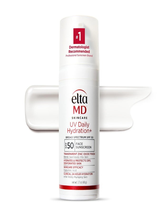 ايتا ام دي EltaMD UV Daily Hydration+ SPF 50، واقي شمسي هجين خفيف الوزن موثوق به من قبل أطباء الجلد، يوفر حماية متقدمة من الشمس وترطيبًا تصحيحيًا للبشرة. - Image 1